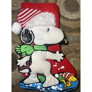 Kurt Adler Peanuts Stocking Snoopy Woodstock Snowboarding Christmas Puffy 3D